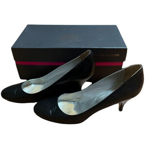 Andrea Carrano Italy 9 Black Mirror Bottom 3" Heels